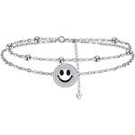 Nickelfreie Silberne Emoji Smiley Damenarmbänder aus Silber 