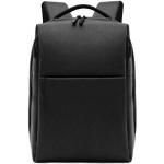 Schwarze Unifarbene Elegante City-Rucksäcke aus Polyester mit Laptopfach für Herren zum Schulanfang 