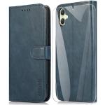 Blaue Samsung Galaxy A05 Hüllen Art: Flip Cases mit Bildern aus Leder mit Schutzfolie 