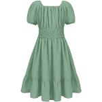Reduzierte Hellgrüne Elegante Chiffonkleider für Kinder aus Chiffon für Mädchen für den für den Sommer 