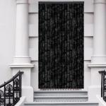 Schwarze Unifarbene Flauschvorhänge mit Insekten-Motiv aus Polyester 
