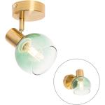 Reduzierte Goldene Art Deco Qazqa Runde Deckenstrahler & LED Deckenstrahler aus Glas dimmbar E14 