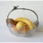 Pflaumenfarbene Antike Ovale Obstschalen & Obstschüsseln aus Glas 