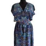 Blaue Mini 20er Jahre Kleider aus Viskose für Damen Größe XL 