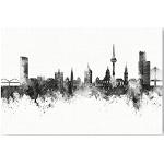 artboxONE Leinwand 150x100 cm Städte Mannheim Germany Skyline Black von Michael Tompsett