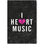 artboxONE Leinwand 30x20 cm Typografie Heart Music von Hashtagstuff