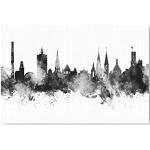 artboxONE Leinwand 60x40 cm Städte Bielefeld Germany Skyline Black von Michael Tompsett
