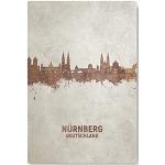 artboxONE Leinwand 60x40 cm Städte Nürnberg Germany Skyline Rust von Michael Tompsett
