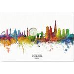 artboxONE Leinwand 90x60 cm Städte/London London England Skyline txt von Michael Tompsett