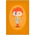 Orange Moderne Artboxone David Bowie Poster mit Rahmen 20x30 