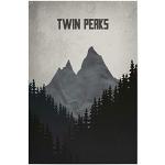 artboxONE Poster 30x20 cm Typografie Twin Peaks hochwertiger Design Kunstdruck - Bild Wald bäume Mountain
