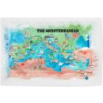 artboxONE Poster 45x30 cm Städte Mittelmeer Kreuzfahrt Karte - Bild mittelmeer Gibraltar Karte