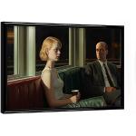 Beige Moderne Artboxone Edward Hopper Poster mit Rahmen mit Rahmen 13x18 