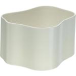 Weiße Moderne 23 cm Rechteckige Pflanzschalen 27 cm glänzend aus Keramik Indoor 