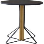 Artek - Kaari runder Tisch klein - schwarz, Holz,Linoleum - 80x74x80 cm - Linoleum Schwarz (28305302/91-10) (504) klein