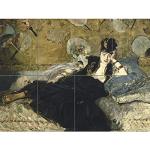 Artery8 Edouard Manet Frau mit Fans XL Riesen-Poster (8 Abschnitte)