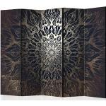 Schwarze artgeist Foto-Paravents mit Mandala-Motiv aus Holz 5-teilig 