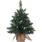 Artificial Mini Christmas Tree, 20 Inch Miniature Pine with Lights, Pre-Lit Pine Christmas Tree, 70 Branch Tips, Ideal for Table or Desk - (50 cm)