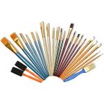 Artina 25-tlg Pinselset – Pinsel Set mit Borstenpinsel, Rundpinsel, Flachpinsel & Schwammpinsel – Natur- & Nylon-Borsten Pinsel für Acryl-, Aquarell-, & Ölmalerei