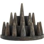 Schwarze Vintage Artisanal Ringhalter aus Holz 