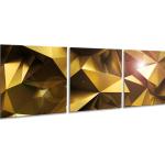 Goldene Moderne XXL Glasbilder 50x50 3-teilig 