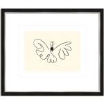 Silberne Pablo Picasso Poster mit Rahmen mit Schmetterlingsmotiv 