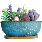 Reduzierte Blaue Moderne Rechteckige Pflanzkübel & Blumentöpfe aus Keramik Indoor 