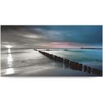 Maritime Artland Sonnenaufgang Kunstdrucke aus Aluminium 40x80 1-teilig 