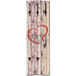 Beige Motiv Vintage Artland Wandgarderoben Design aus Holz Breite 100-150cm, Höhe 100-150cm, Tiefe 0-50cm 