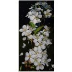 Schwarze Artland Blumenglasbilder aus Glas Hochformat 50x100 