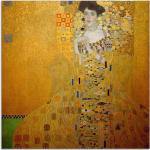 Gelbe Art Deco Artland Gustav Klimt Quadratische Glasbilder 30x30 