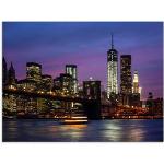 Glasbild ARTLAND "Brooklyn Bridge" Bilder lila Glasbilder in verschiedenen Größen