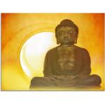 Orange Asiatische Artland Glasbilder mit Buddha-Motiv Querformat 
