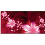 Rote Artland Blumenglasbilder aus Glas 50x100 