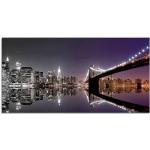 Artland Glasbild »New York Skyline nächtliche Reflektion«, Amerika (1 Stück), schwarz