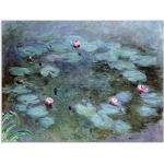 Blaue Impressionistische Artland Claude Monet Blumenglasbilder Querformat 