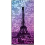 Lila Zeitgenössische Artland Glasbilder mit Eiffelturm-Motiv Hochformat 30x60 
