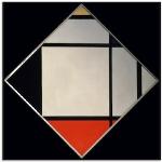Glasbild ARTLAND "Rhombus II." Bilder schwarz Glasbilder