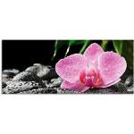 Pinke Artland Blumenglasbilder aus Glas 50x125 