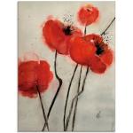 Rote Artland Blumenglasbilder aus Glas Hochformat 60x80 