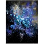 Blaue Artland Blumenglasbilder aus Glas Hochformat 60x80 