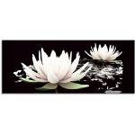 Schwarze Artland Blumenglasbilder aus Glas 50x125 