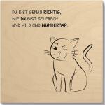 Artland Holzbild »Katze«, Sprüche & Texte (1 St), beige, natur