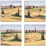 Braune Vintage Artland Quadratische Landschaftsbilder mit Landschafts-Motiv 40x40 