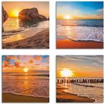 Leinwandbild ARTLAND "Sonnenuntergänge am Strand & Meer" Bilder orange Leinwandbilder