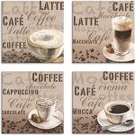 Artland Quadratische Bildersets mit Kaffee-Motiv 20x20 4-teilig 