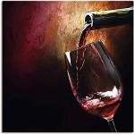 Bordeauxrote Mediterrane Artland Quadratische Leinwanddrucke aus Glas 40x40 