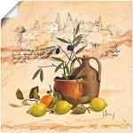 Olivgrüne Mediterrane Artland Poster aus Papier 70x70 