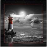 Maritime Artland Runde Kunstdrucke mit Leuchtturm-Motiv aus Glas 50x50 1-teilig 