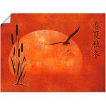 Rote Asiatische Artland Rechteckige Poster aus Vinyl selbstklebend 90x120 
